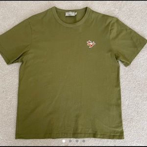 Maison Kitsune Khaki Fox Patch TShirt Designer!!